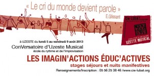 Affiche des Imagin'actions éduc'actives d'août 2013
